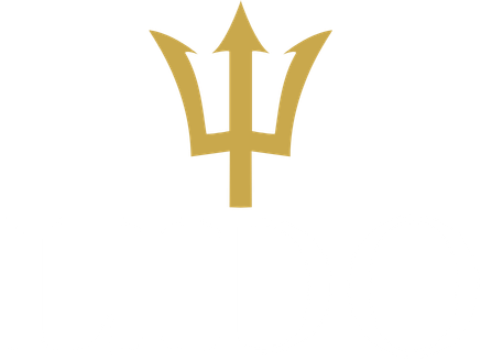 Lido reversed logo in white and gold on Lido Green